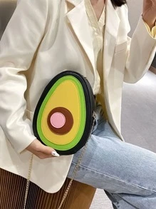 PU皮革包牛油果設計撞色 - 彩色 - 查看 2