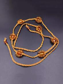 1入組女士串珠裝飾波西米亞繩索腰帶適合度假 - 彩色 - 查看 2