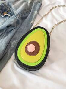 PU皮革包牛油果設計撞色 - 彩色 - 查看 4