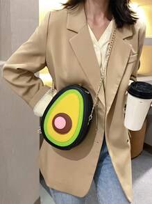 PU皮革包牛油果設計撞色 - 彩色 - 查看 5