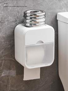 1pc Multifunction Bathroom Toilet Paper Holder - White - View 3