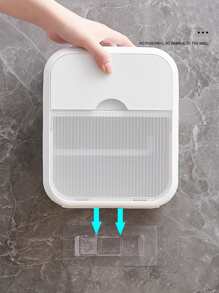 1pc Multifunction Bathroom Toilet Paper Holder - White - View 6