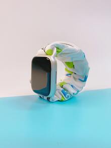 2入組花朵圖案大腸髮圈設計錶帶適用於Apple Watch - 彩色 - 查看 3