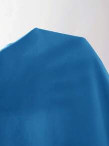 SHEIN Privé 開衩袖素色上衣 - 藍色 - 查看 5
