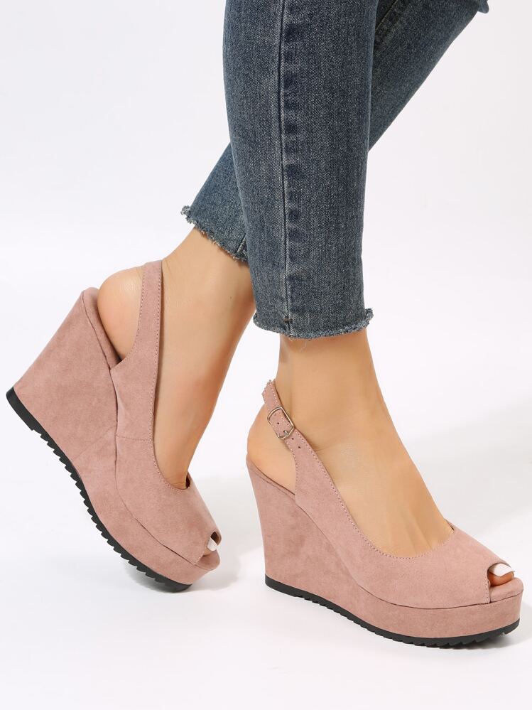 Dusty pink wedge shoes outlet