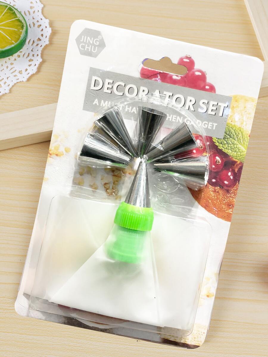 9 piezas Juego de puntas de tubería - Blanco - Ver 1