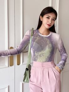 DAZY Tie Dye Mesh Top - Multicolor - View 8