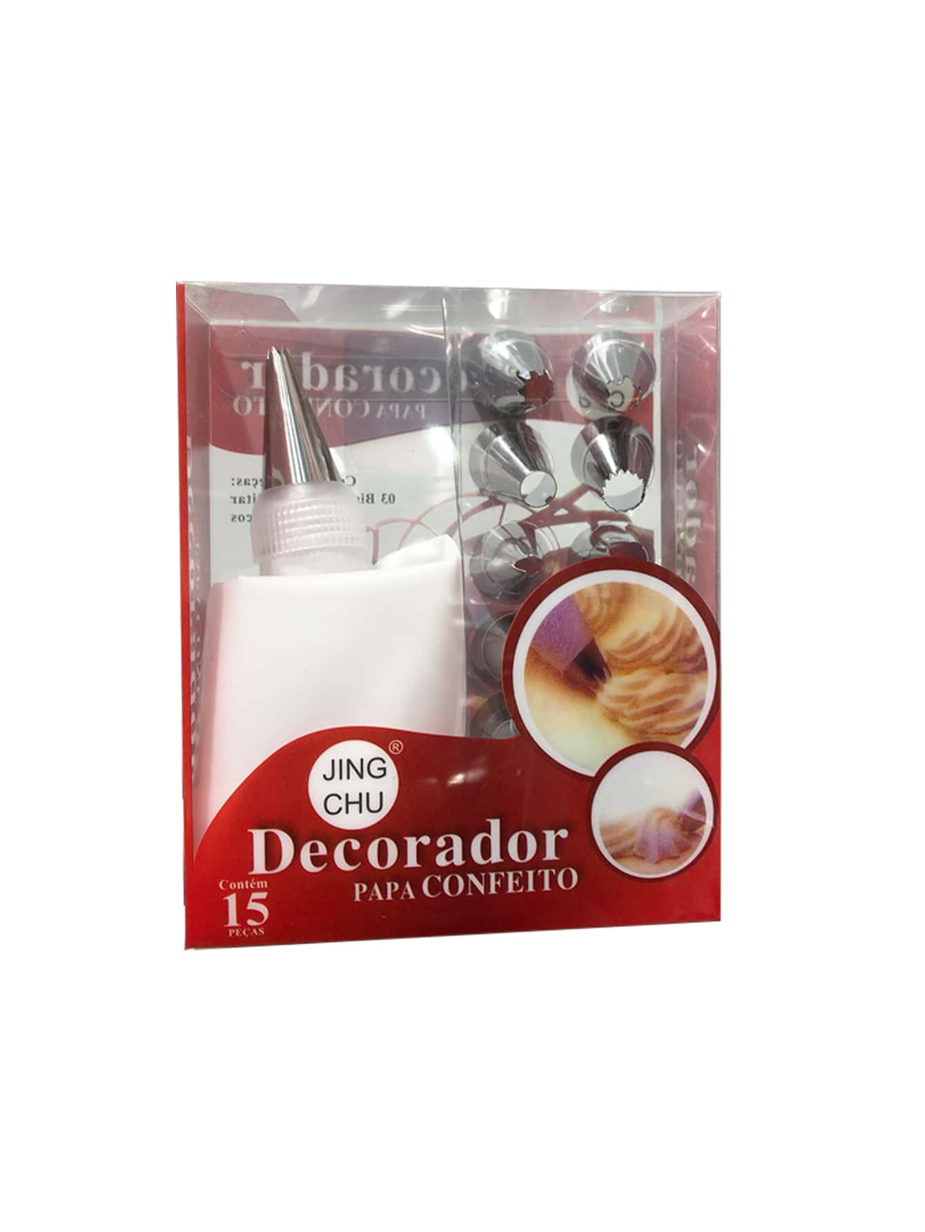 15pcs Piping Nozzle & Piping Bag Set - Red - View 1