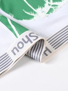 男士5入組熱帶印花和字母圖案平角內褲 - 彩色 - 查看 4