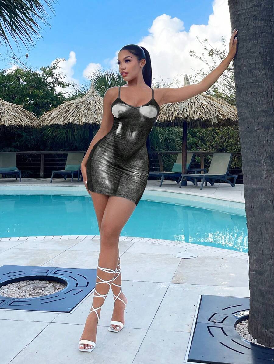 SHEIN SXY Body Heat Map Print Bodycon Dress