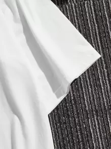 Manfinity RebelGame Men Cotton Japanese Letter & Figure Graphic Drop Shoulder Tee - White - View 6