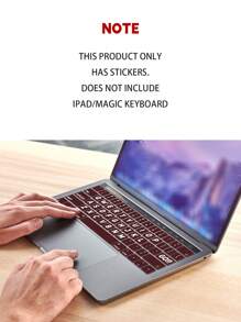 1入組字母圖案鍵盤貼紙適用於13英寸MacBook Pro - 彩色 - 查看 4