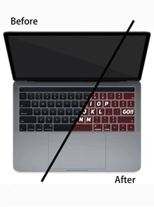 1入組字母圖案鍵盤貼紙適用於13英寸MacBook Pro - 彩色 - 查看 5