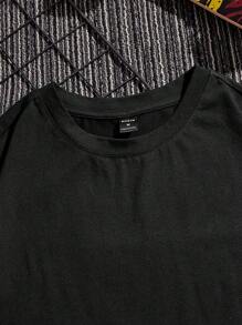 Manfinity LEGND Men's Chinese Dragon & Slogan Printed T-Shirt - Black - View 3