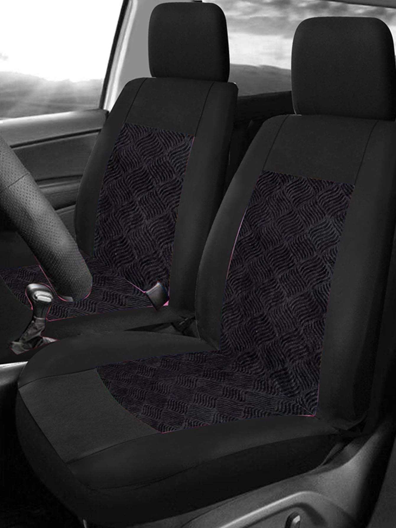 1入組紋理質感汽車座套 - 彩色 - 查看 1