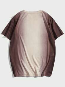 ROMWE MEN Street Life Guys Letter Graphic Ombre Tee - Multicolor - View 2