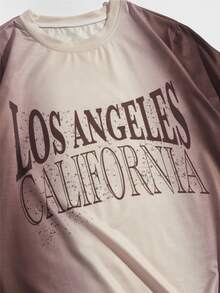 ROMWE MEN Street Life Guys Letter Graphic Ombre Tee - Multicolor - View 3