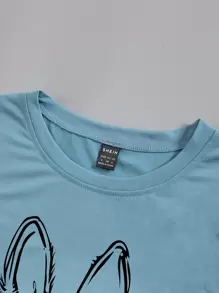 SHEIN LUNE Cartoon Graphic Tee Graphic Tees Women Tops