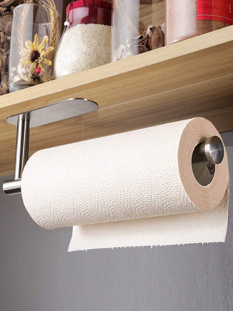 1pc Stainless Steel Tissue Storage Rack, Minimalist Silver Tissue Storage Rack For Home