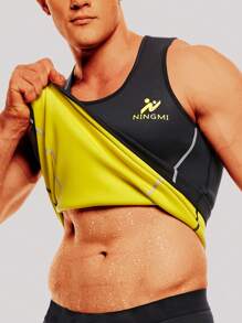 Men Letter Graphic Sports Tank Top Gym Clothes Men - Black - View 1