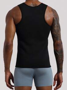 Men Letter Graphic Sports Tank Top Gym Clothes Men - Black - View 2