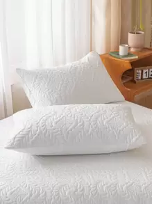 1 Cặp Vỏ Gối Họa Tiết Không Chất Độn, Vỏ Gối Đơn Giản Cho Giường - trắng - Xem 1