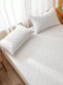 1 Cặp Vỏ Gối Họa Tiết Không Chất Độn, Vỏ Gối Đơn Giản Cho Giường - trắng - Xem 5
