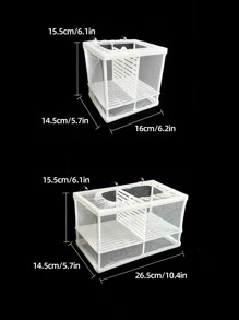1入組可拆式吸盤網狀懸浮魚殖網，適用於各種魚缸和水族箱，用於魚類繁殖和隔離 - 白色 - 查看 2