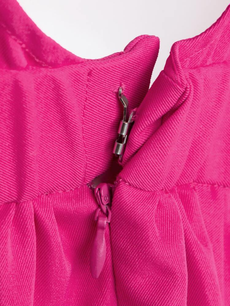 Elegant Ruffle High Low Hem Tie Backless Dress