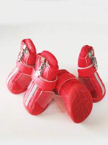 4入組透氣寵物鞋子適用於貓和狗狗適用於戶外