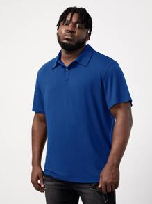 EASEVO Men Plus Solid Polo Shirt - Blue - View 3