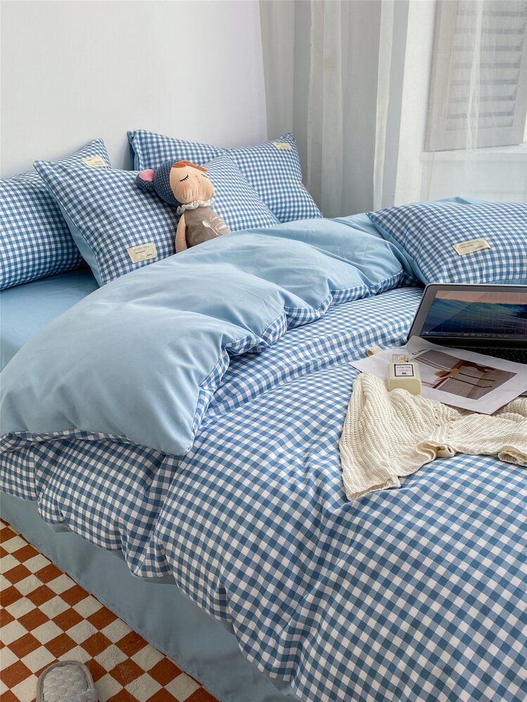 1 Bông Kẻ Họa Tiết Túi Đựng Chăn Màn Không Chất Độn, Polyester Hiện Đại Chăn Ga Gối Túi Đựng Chăn Màn Cho Phòng Ngủ - Nhiều màu - Xem 1