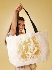 Warner Bros 100 Years X SHEIN Túi Xách tay Nữ Đồ họa Đôi tay cầm Sẵn sàng - Nhiều màu - Xem 5