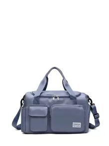 Large Capacity Nylon Travel Duffel Bag With Shoe Compartment & Wet Dry Separation Pocket, For Gym, Sports, Business Trip Back To School For Travel Gym Bag For Camping Cruise Essentials For Hiking Back To School For Summer