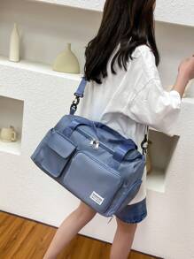 Large Capacity Nylon Travel Duffel Bag With Shoe Compartment & Wet Dry Separation Pocket, For Gym, Sports, Business Trip Back To School For Travel Gym Bag For Camping Cruise Essentials For Hiking Back To School For Summer