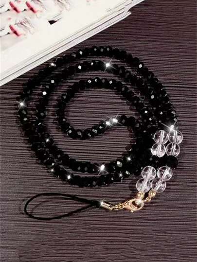 Regalo di cristallo nero a forma di rombo per madre, famiglia, amici, compleanno, vacanze, ciondolo per telefono, catenina per telefono