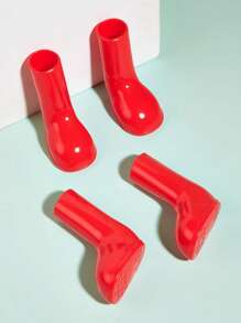 4入組防水寵物靴子適用於貓和狗狗適用於下雨天