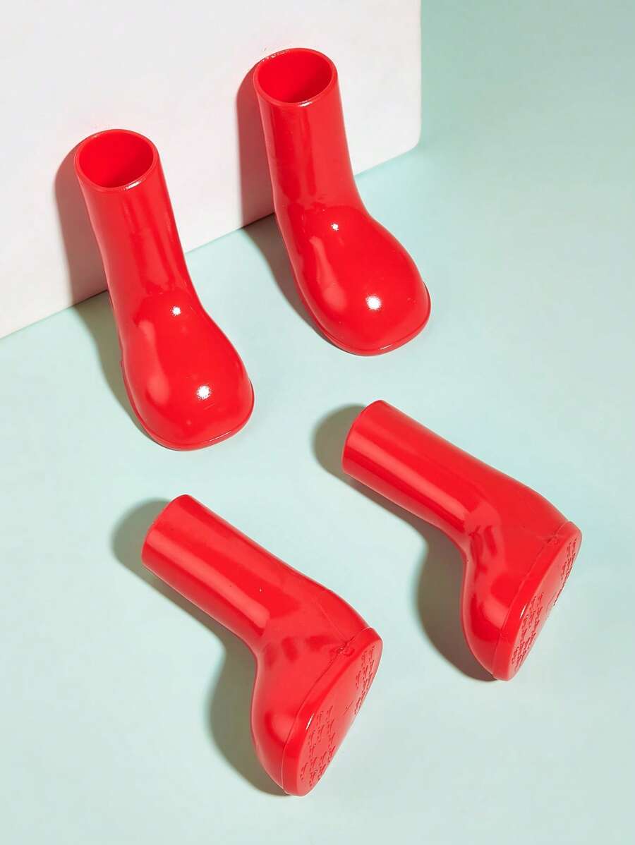 4入組防水寵物靴子適用於貓和狗狗適用於下雨天