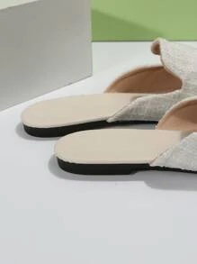 2025 Autumn Plus Size Women's 35-45 Pointed Toe Slip-On Flats, Gold Color, Casual Outdoor Daily Loafers With PU Upper & Soft Sole, Fashion Slip-On Suitable For Dresses, Fall New Arrivals,Mule - Multicolor - View 5