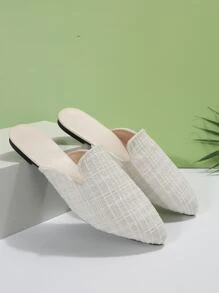 2025 Autumn Plus Size Women's 35-45 Pointed Toe Slip-On Flats, Gold Color, Casual Outdoor Daily Loafers With PU Upper & Soft Sole, Fashion Slip-On Suitable For Dresses, Fall New Arrivals,Mule - Multicolor - View 6