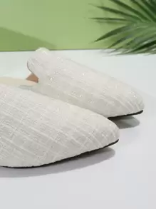 2025 Autumn Plus Size Women's 35-45 Pointed Toe Slip-On Flats, Gold Color, Casual Outdoor Daily Loafers With PU Upper & Soft Sole, Fashion Slip-On Suitable For Dresses, Fall New Arrivals,Mule - Multicolor - View 8