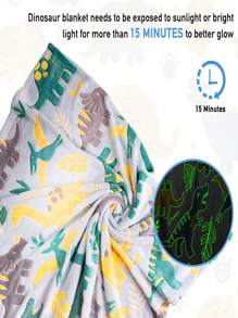 1pc Lovely Glow-In-The-Dark Flannel Blanket, Popular Autumn/Winter Item, Beautiful Dinosaur Pattern Personalized Blanket, Soft Plush Throw Glows In The Dark, Unique Dinosaur Gift