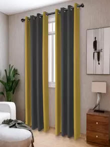 BONZER Rèm một bảng màu hỗn hợp, Rèm đơn bảng polyester trơn tối giản cho phòng ngủ và phòng khách - Màu xám đen - Xem 1