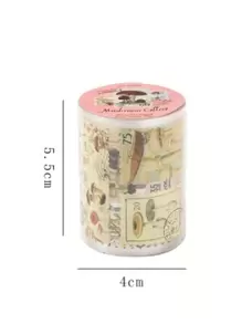 1roll Moon Pattern Stamp Design Masking Tape, Vintage Multi-Purpose Washi Tape For DIY Craft, Hand Account Decoration Back To School