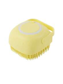 1pc Multi-function Pet Bath Brush For Dog And Cat For Massage - Yellow - View 2
