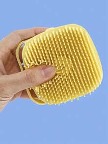 1pc Multi-function Pet Bath Brush For Dog And Cat For Massage - Yellow - View 3