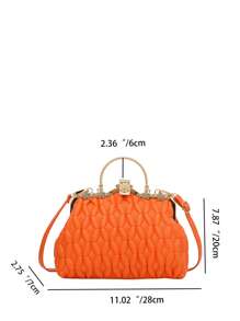 Women's Fashion Pattern Tote Handbag For Daily Use - Orange - View 7