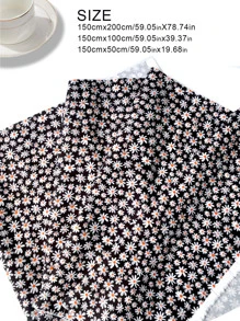 1入組雛菊印花面料多功能DIY滌綸布用於DIY縫紉 - 黑色 - 查看 2