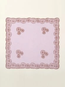 1 Miếng Của phụ nữ Đúng mốt Thêu Khăn rằn Khăn quàng cổ - Màu tím - Xem 3