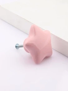 1pc Porcelain Cabinet Pull, Star Shaped Drawer Pull For Home - Baby Pink - View 4